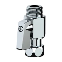 Zdjęcie Złączka prosta STOP DELABIE, z zaworem odcinającym i zakrywającą nakrętką, ZW3/8″, długość 45 mm, niklowana
