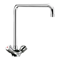 Foto av Stående ett-hulls batteri DELABIE, 45 L/min, svingbar tut i høyde 290 mm og lengde 200 mm, hjul