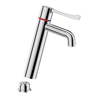 Foto di Miscelatore termostatico sequenziale da piano DELABIE SECURITHERM BIOCLIP per lavello, a scatto, monoforo, lunghezza bocca 140 mm, altezza bocca 160 mm, maniglia HIGIENA, senza tirante e piletta