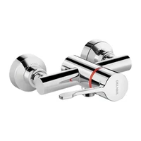 Foto de Misturadora de duche termostática sequencial de parede DELABIE SECURITHERM, ligação inferior, manípulo HIGIENA, uniões excêntricas STOP/CHECK