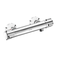 Foto de Misturadora de duche termostática de dois comandos DELABIE SECURITHERM, ligação inferior, uniões excêntricas STOP/CHECK