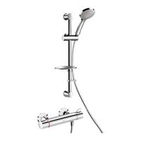 Foto de Conjunto de duche DELABIE com misturadora termostática SECURITHERM Securitouch modelo nº H9741, uniões excêntricas STOP/CHECK, com varão de duche com saboneteira