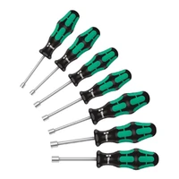 Photo of 7-piece hex nut driver set with hollow shaft, Wera Kraftform 395 HO/7 SM
