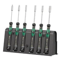 Photo of 6-piece precision hex nut driver set with a rack, Wera Kraftform Micro 2069/6
