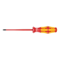 Photo of Slotted insulated screwdriver Wera Kraftform 160 iS VDE, 3.5 × 0.6 × 100 mm, with reduced blade dia.