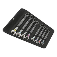 Photo of Set of 8 imperial combination ratcheting wrenches Wera 6000 Joker 8 Imperial Set 1, in pouch