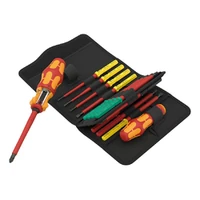 Photo of 17-piece set of insulated VDE interchangeable blades and screwdriver handles Wera Kraftform Kompakt VDE 17 RA 1, in a case