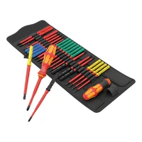 Photo of 26-piece set of insulated VDE interchangeable blades and screwdriver handles Wera Kraftform Kompakt VDE Big Pack 1, in a case