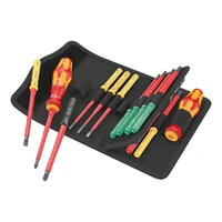 Photo of 17-piece set of insulated VDE interchangeable blades and screwdriver handles Wera Kraftform Kompakt VDE 17 Universal 1 Tool Finder, in a case