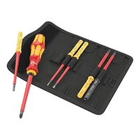Photo of 7-piece set of insulated VDE interchangeable blades and screwdriver handle Wera Kraftform Kompakt VDE 7 Universal 2 Tool Finder, in a case