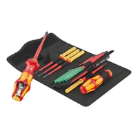 Photo of 16-piece set of insulated VDE interchangeable blades and screwdriver handles Wera Kraftform Kompakt Turbo i 1 Tool Finder, in a case