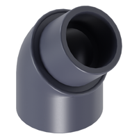 Photo of 45° elbow PVC-U CEPEX UP.30.SFG 63 mm × 63 mm