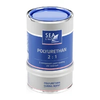 Photo of Sea-Line polyurethane topcoat paint set base and hardener, light blue, 750 ml
